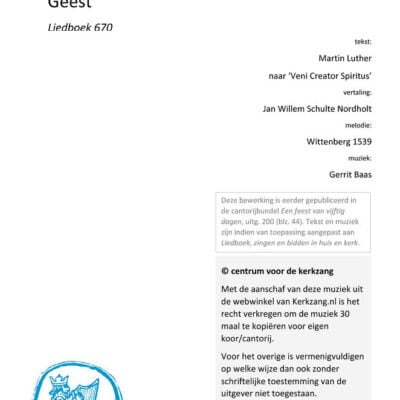LB 670 Kom, Schepper God, o heilige Geest - uitg. 219-8