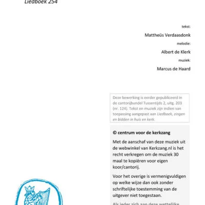 LB 254 Vriendelijk licht, dat heel de dag - uitg. 218-6