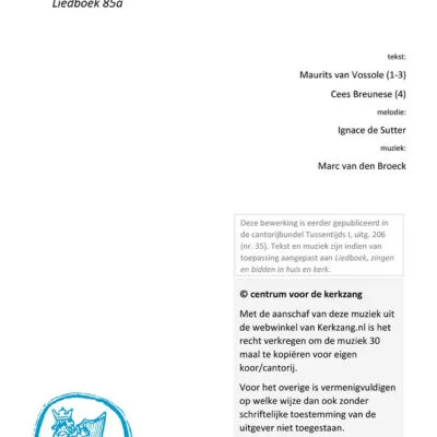 LB 85a Nu mag uw land onder uw glimlach liggen - uitg. 218-1