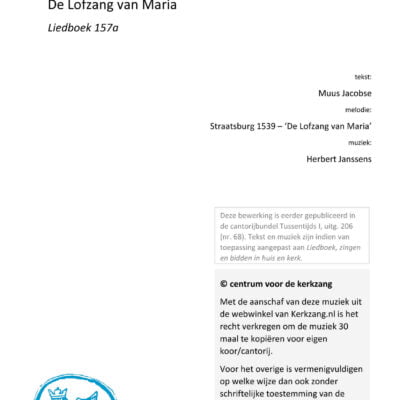 LB 157a Mijn ziel maakt groot de Heer - uitg. 218-3